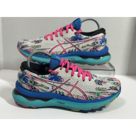 Asics Gel Nimbus 24 Womens 6 Color Injection Tropical Running Shoes 1012B284 - Picture 1 of 12